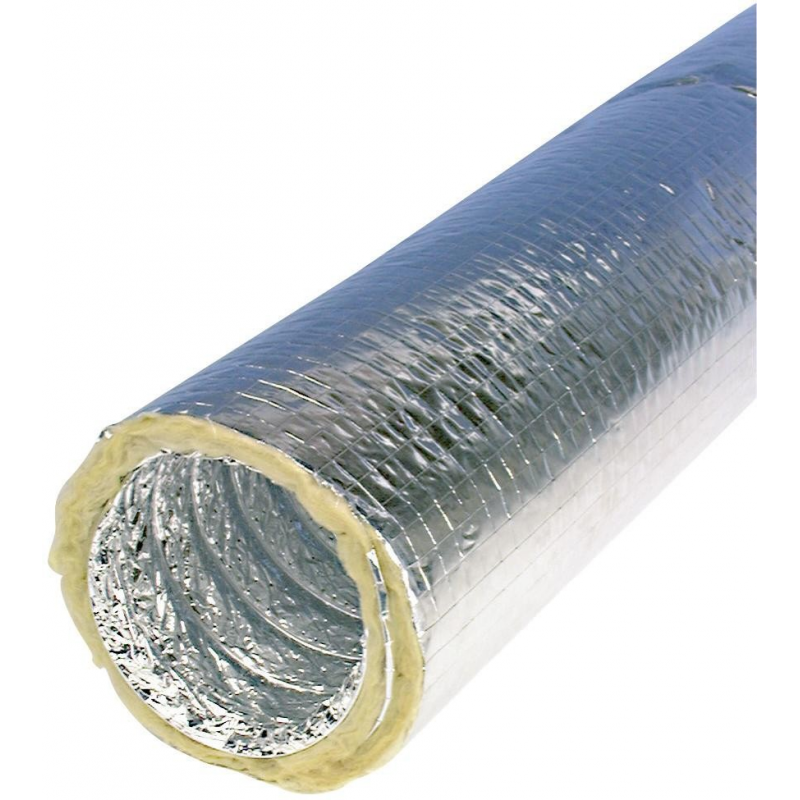 Gaine Souple Isolante En Laine De Verre 200 - Épaisseur 25 Mm, Revêtement Alu - Longueur 10 M - Pour Tuyauterie Et Isolation