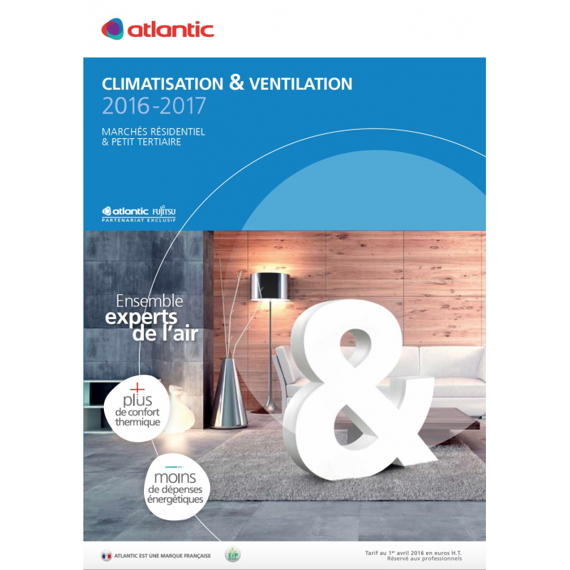 Catalogue Climatisation ATLANTIC FUJITSU 2016-2017